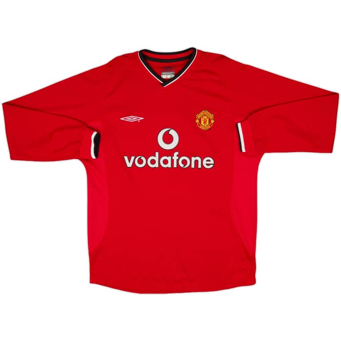 2000-02 Manchester United Home L/S Shirt Cole #9 - 9/10 - (M)