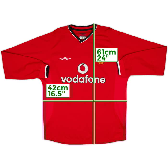 2000-02 Manchester United Home L/S Shirt Cole #9 - 9/10 - (M)