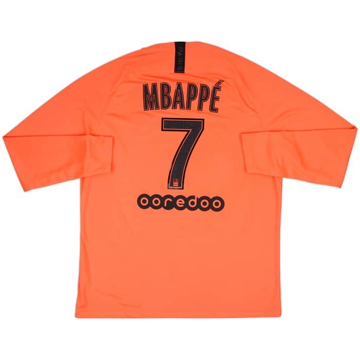 2019-20 Paris Saint-Germain Away L/S Shirt Mbappe #7 - 6/10 - (XL)