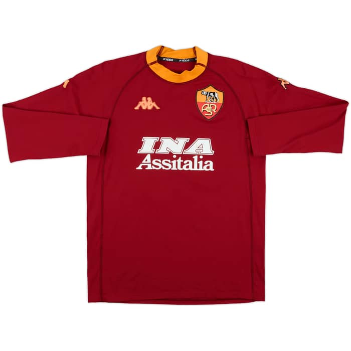 2000-01 Roma Match Issue Home L/S Shirt #20