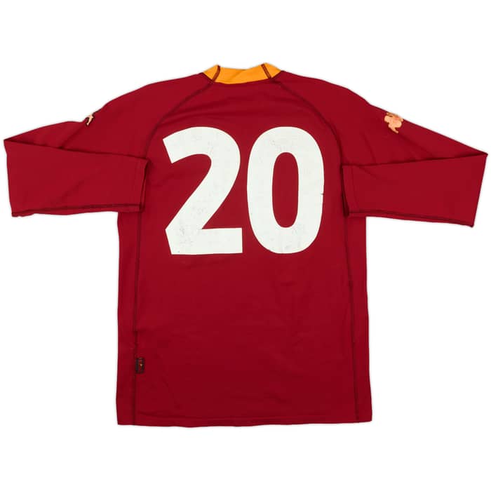 2000-01 Roma Match Issue Home L/S Shirt #20