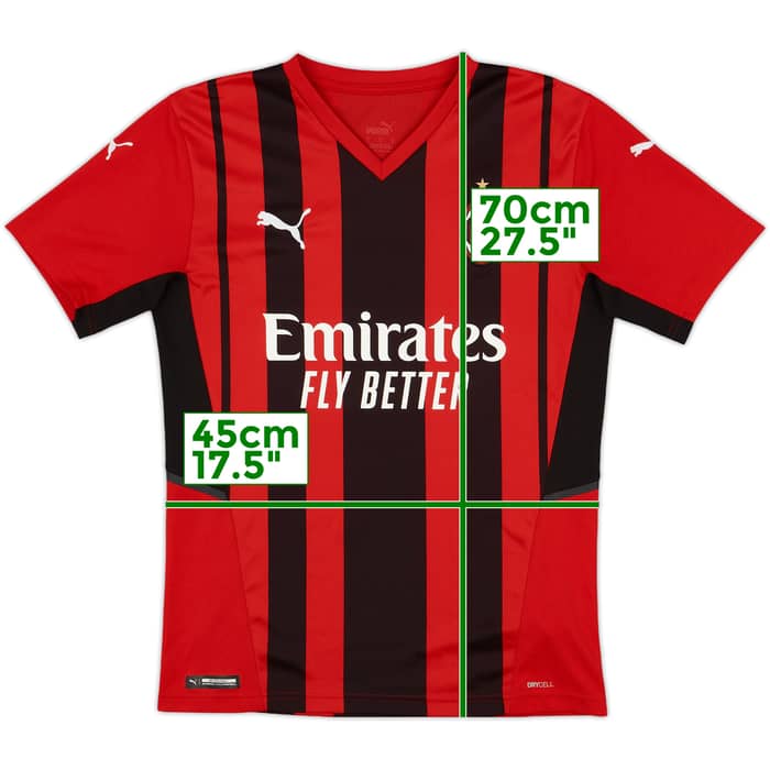 2021-22 AC Milan Home Shirt R.Leao #17 - 9/10 - (S)
