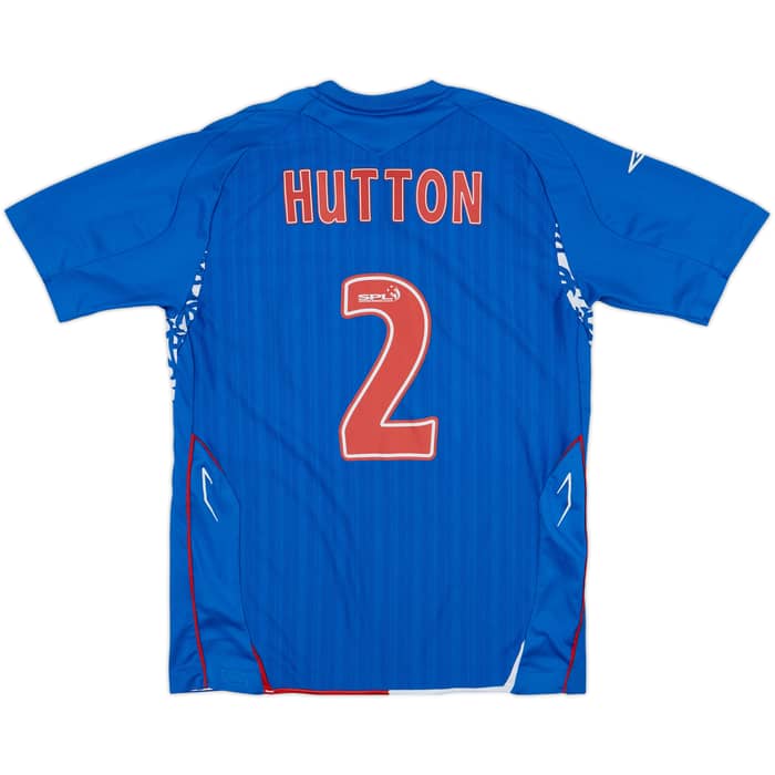 2007-08 Rangers Home Shirt Hutton #2 - 5/10 - (M)