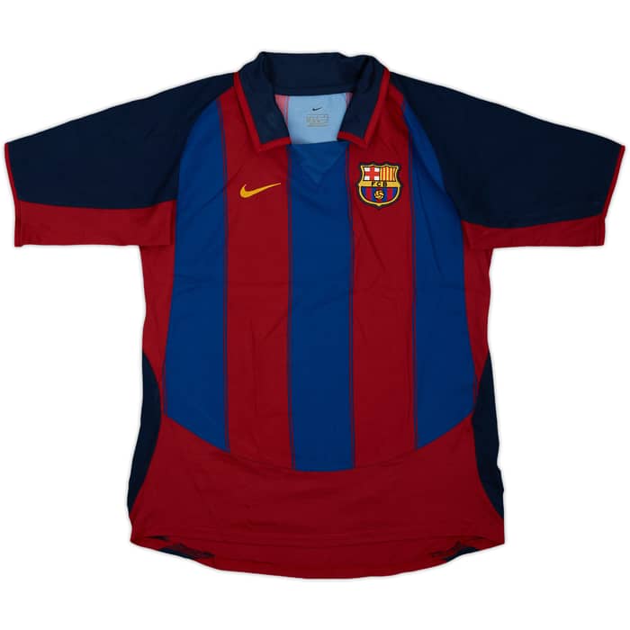 2003-04 Barcelona Home Shirt - 9/10 - (L.Boys)