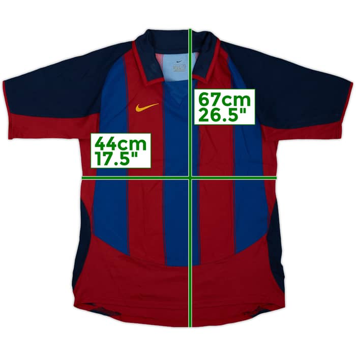 2003-04 Barcelona Home Shirt - 9/10 - (L.Boys)