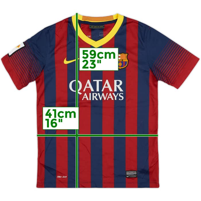 2013-14 Barcelona Home Shirt - 7/10 - (M.Boys)