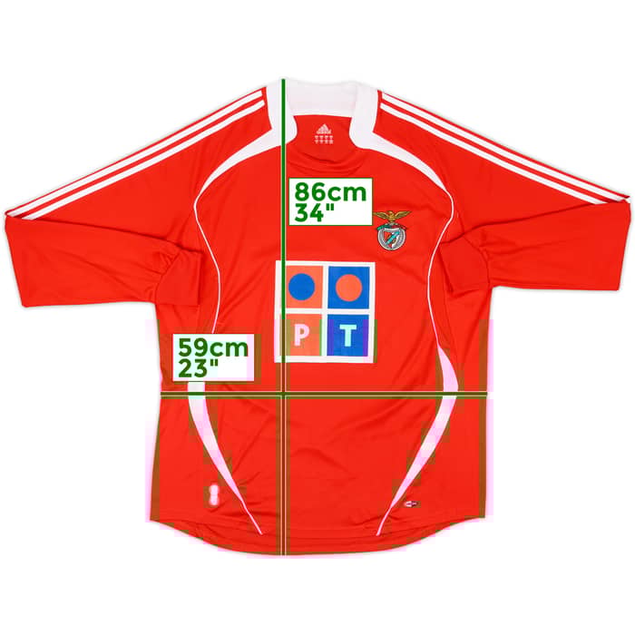 2006-07 Benfica Home L/S Shirt Rui Costa #10 - 6/10 - (XL)