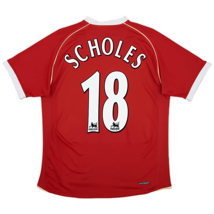 2006-07 Manchester United Home Shirt Scholes #18 - 6/10 - (M)