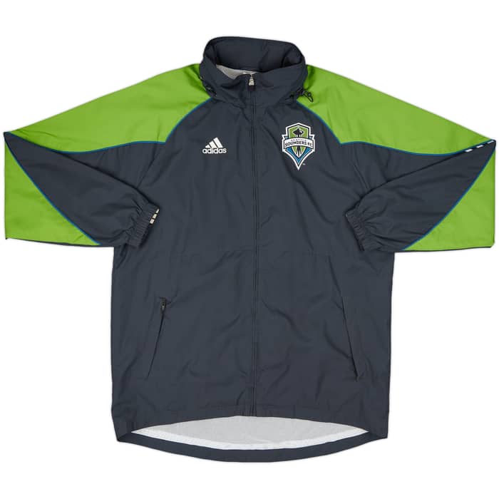 2009-10 Seattle Sounders adidas Hooded Rain Jacket - 8/10 - (L/XL)