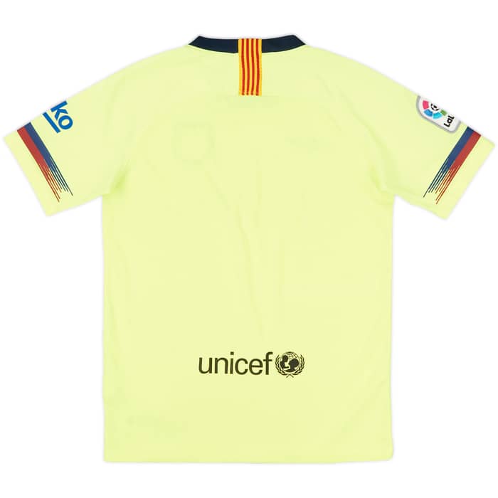 2018-19 Barcelona Away Shirt - 6/10 - (L.Boys)