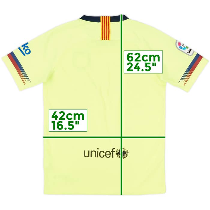 2018-19 Barcelona Away Shirt - 6/10 - (L.Boys)