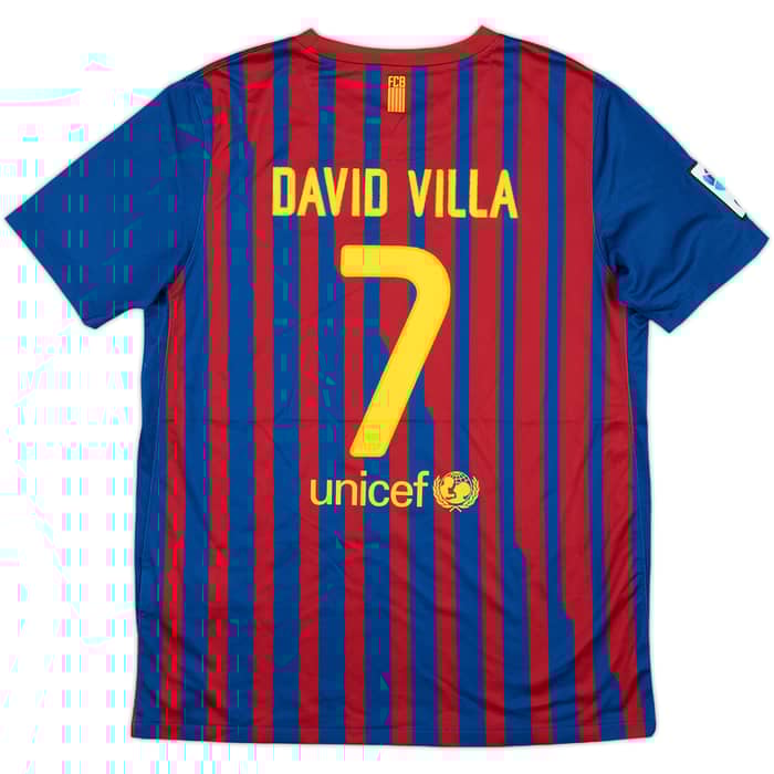 2011-12 Barcelona Home Shirt David Villa #7 - 6/10 - (XL.Boys)