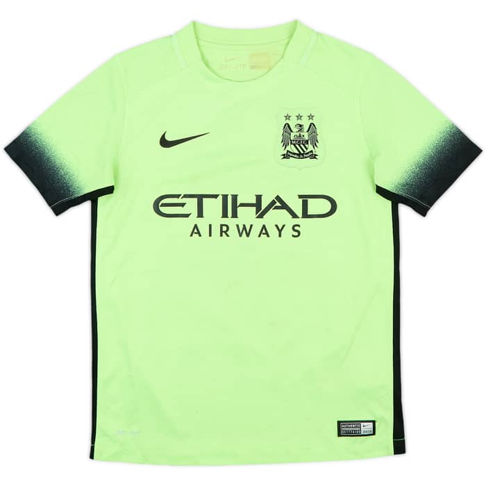 2015-16 Manchester City Third Shirt Kun Aguero #10 - 5/10 - (S.Boys)