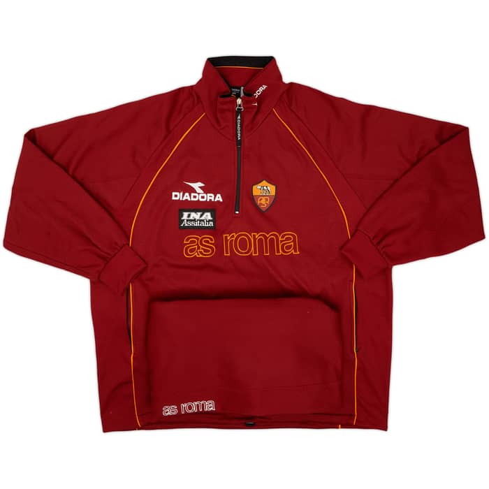 1999-00 Roma Diadora Player Issue 1/4 Zip Tracksuit - 7/10 - (XXL)