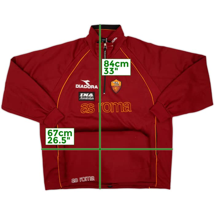 1999-00 Roma Diadora Player Issue 1/4 Zip Tracksuit - 7/10 - (XXL)
