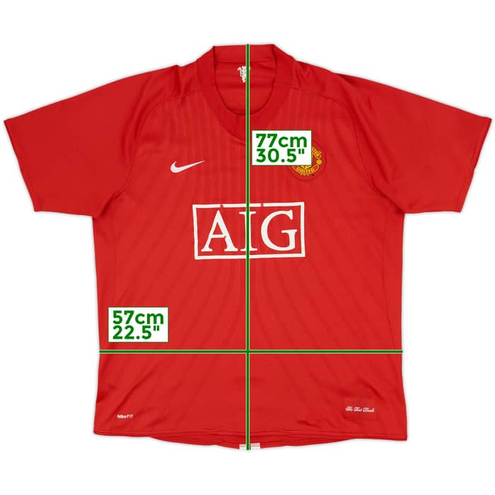 2007-09 Manchester United Home Shirt - 5/10 - (XL)