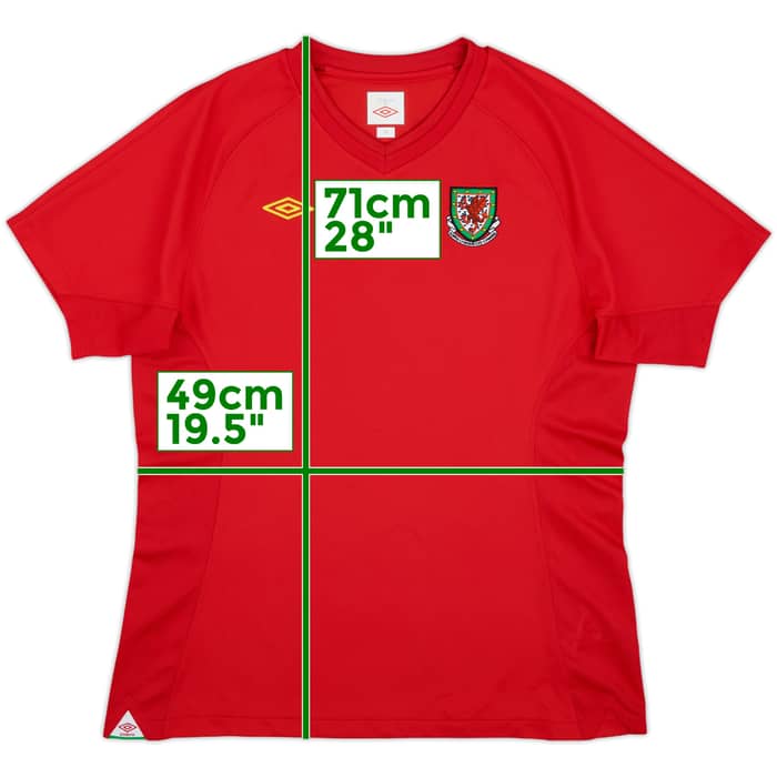 2010-11 Wales Home Shirt - 7/10 - (Women's XL)