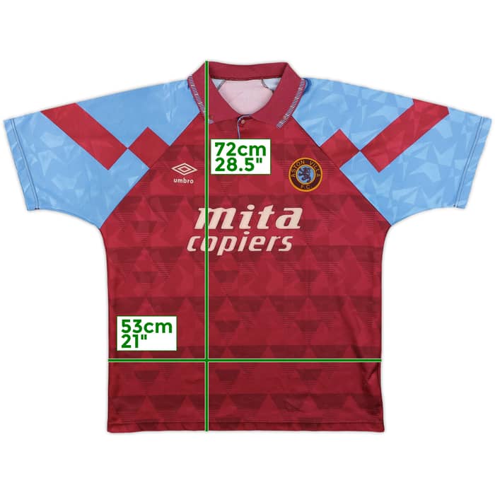 1990-92 Aston Villa Home Shirt - 7/10 - (L)