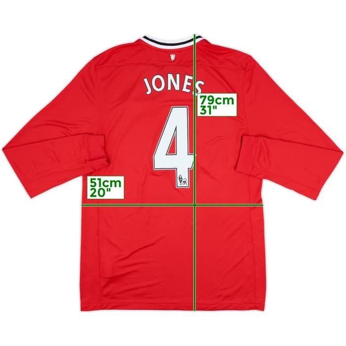 2011-12 Manchester United Home L/S Shirt Jones #4 - 6/10 - (L)