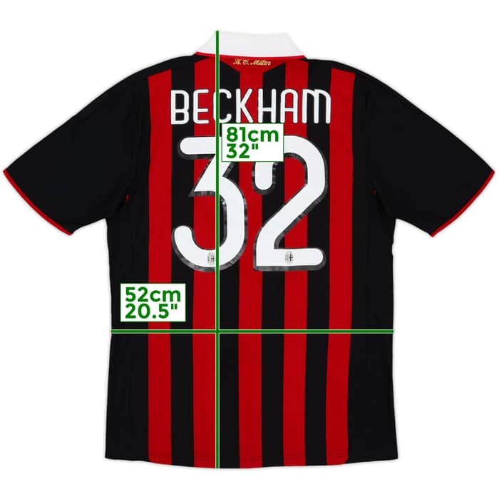 2009-10 AC Milan Home Shirt Beckham #32 - 5/10 - (M)