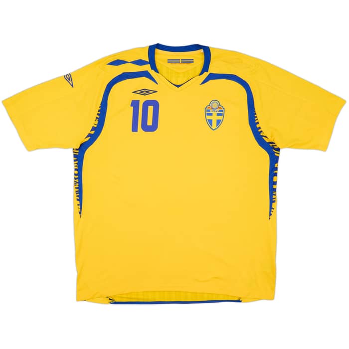 2007-09 Sweden Home Shirt Ibrahimovic #10 - 8/10 - (XXL)