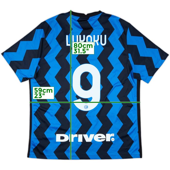 2020-21 Inter Milan Home Shirt Lukaku #9 - 9/10 - (XL)