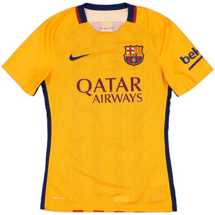 2015-16 Barcelona Authentic Away Shirt Suarez #9 - 7/10 - (S)