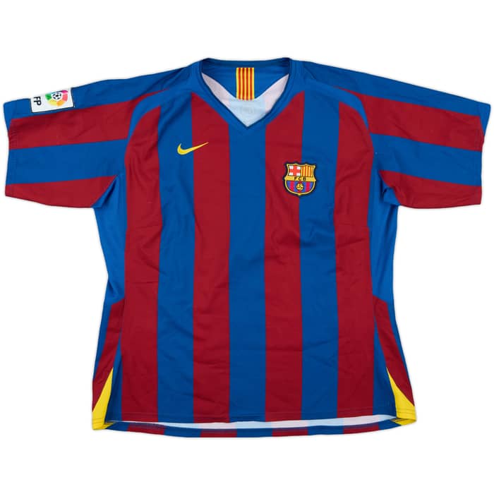 2005-06 Barcelona Home Shirt Ronaldinho #10 - 7/10 - (Women's XL)