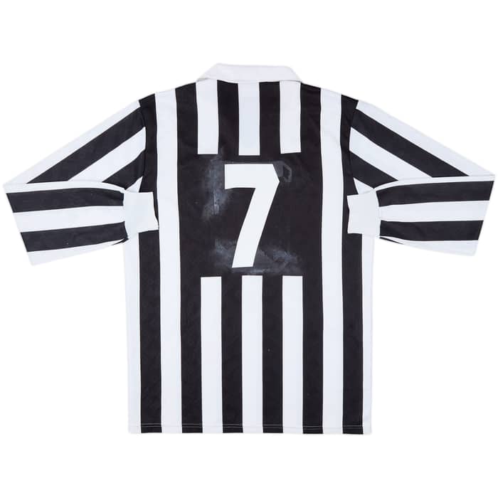 1989-90 Juventus Home L/S Shirt #7 - 5/10 - (XL)