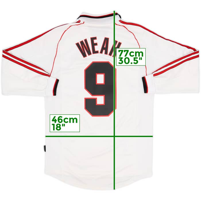 Camiseta de visitante de Manga Larga del AC Milan 1998-99 Weah #9 - 7/10 - (S)