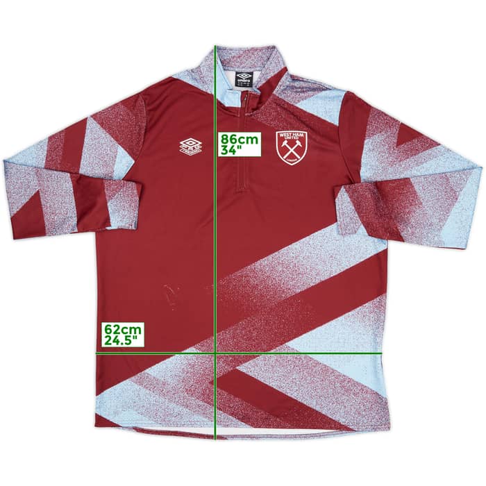 2021-22 West Ham Umbro 1/4 Zip Training Top - 6/10 - (3XL)