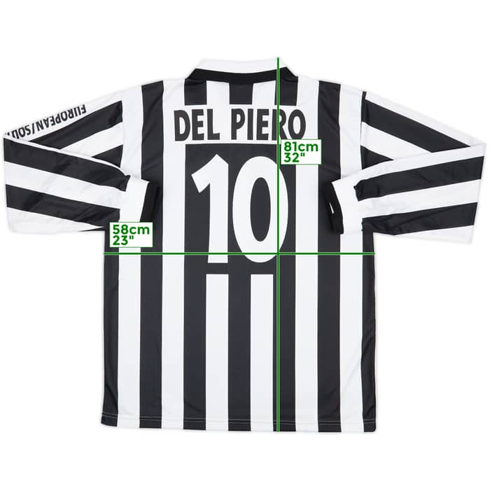 1996 Juventus Continental Cup Home L/S Shirt Del Piero #10 - 8/10 - (XL)