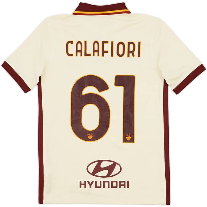 2020-21 Roma Away Shirt Calafiori #61 - 9/10 - (M.Boys)