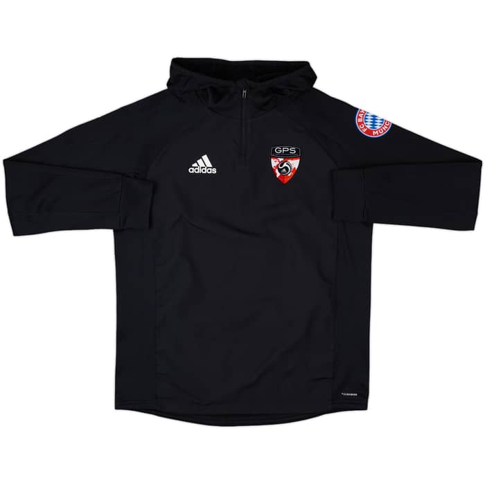 2017-18 Bayern Munich GPS Omens adidas 1/4 Zip Hooded Drill Top - 10/10 - (XL.Boys)