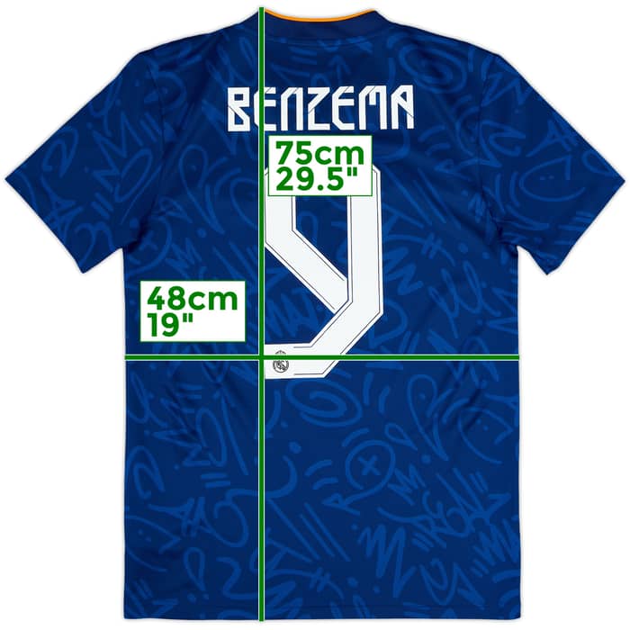 2021-22 Real Madrid Away Shirt Benzema #9 - 9/10 - (S)