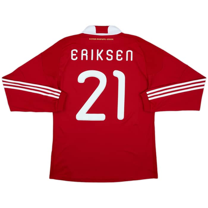 2010-11 Denmark Home L/S Shirt Eriksen #21 - 8/10 - (L)