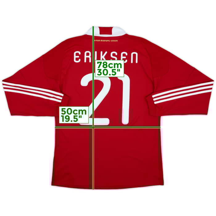 2010-11 Denmark Home L/S Shirt Eriksen #21 - 8/10 - (L)