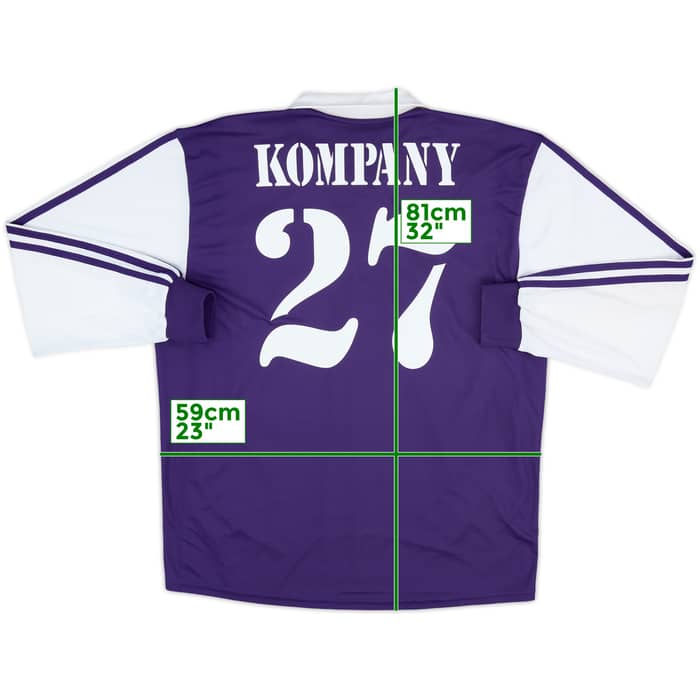 2003-04 Anderlecht Player Issue Away L/S Shirt Kompany #27 - 8/10 - (L)
