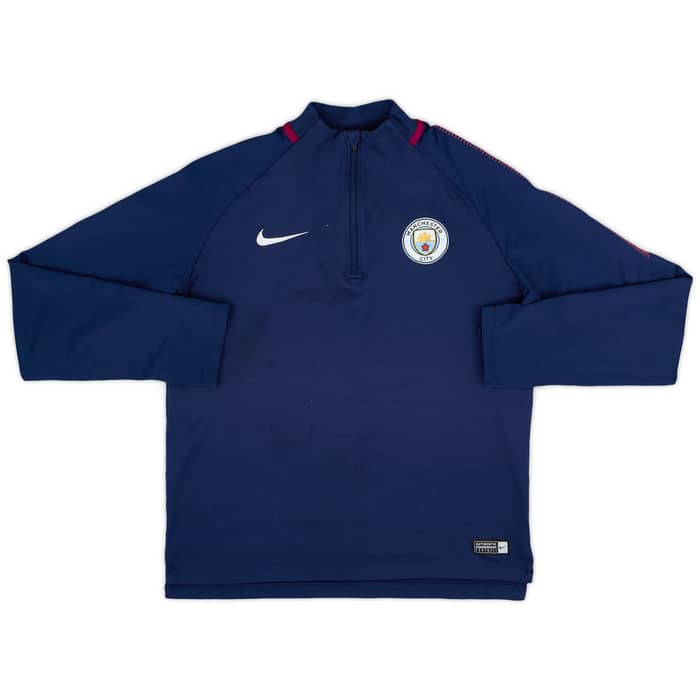 2017-18 Manchester City Nike 1/4 Zip Dill Top - 6/10 - (L.Boys)