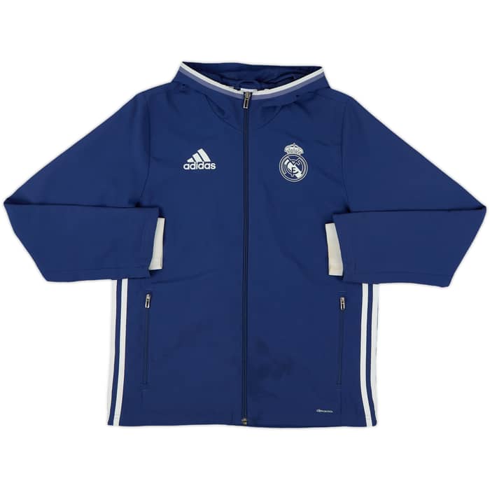 2016-17 Real Madrid adidas Hooded Track Jacket - 8/10 - (L.Boys)