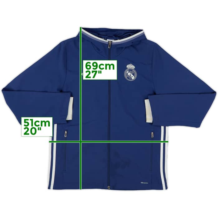 2016-17 Real Madrid adidas Hooded Track Jacket - 8/10 - (L.Boys)
