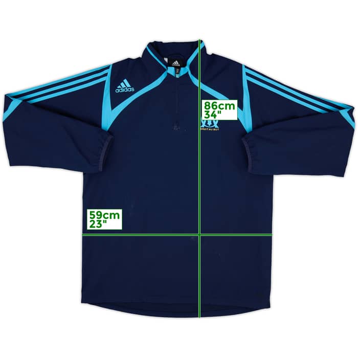 2007-08 Olympique Marseille adidas 1/4 Zip Training Top - 7/10 - (M/L)