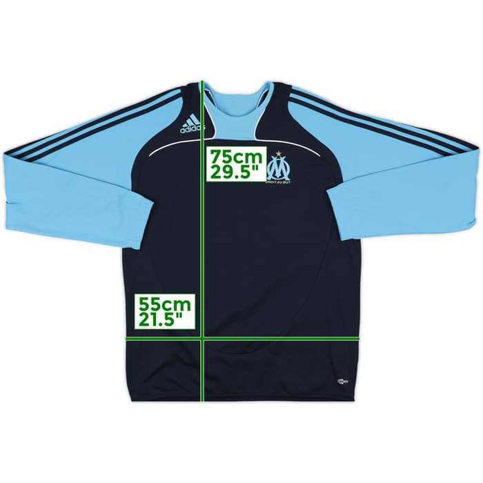 2008-09 Olympique Marseille adidas Sweat Top - 9/10 - (L)