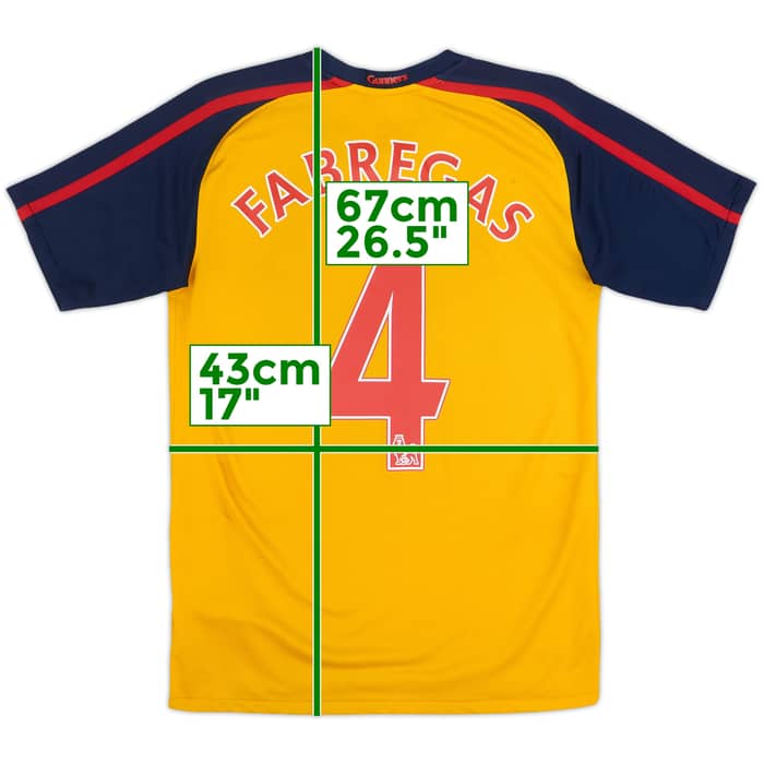 Camiseta de visitante del Arsenal 2008-09 Fabregas #4 - 7/10 - (13-14 Años)