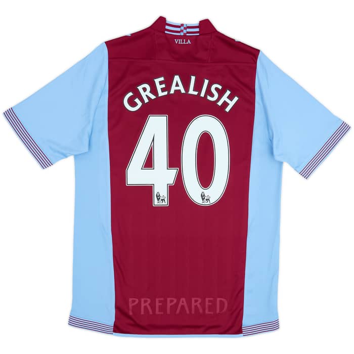 2013-14 Aston Villa Home Shirt Grealish #40 - 8/10 - (M)