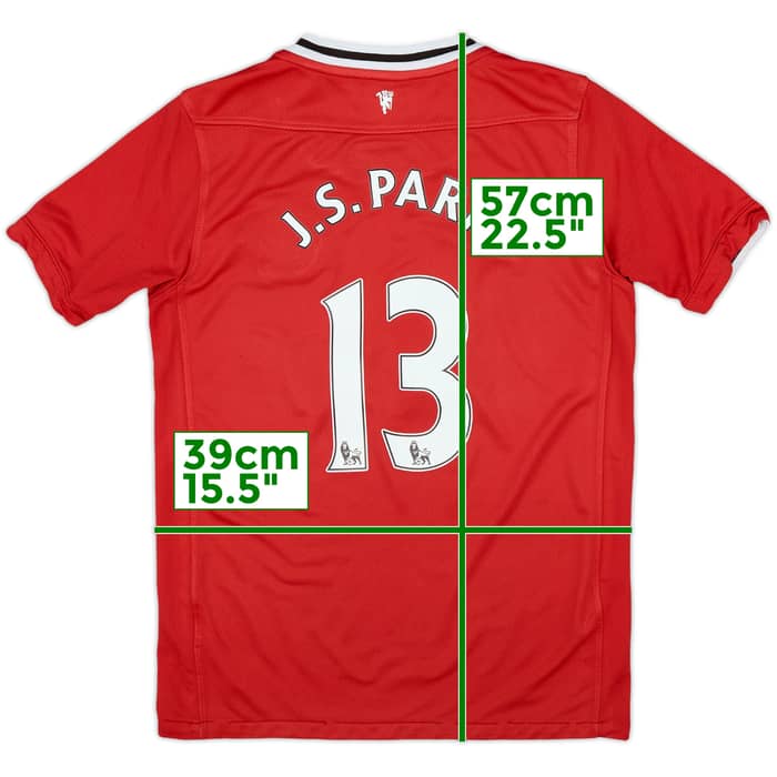 2011-12 Manchester United Home Shirt J.S.Park #13 - 7/10 - (M.Boys)