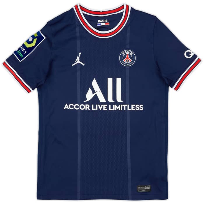 2021-22 Paris Saint-Germain Home Shirt Mbappe #7 - 8/10 - (M.Boys)