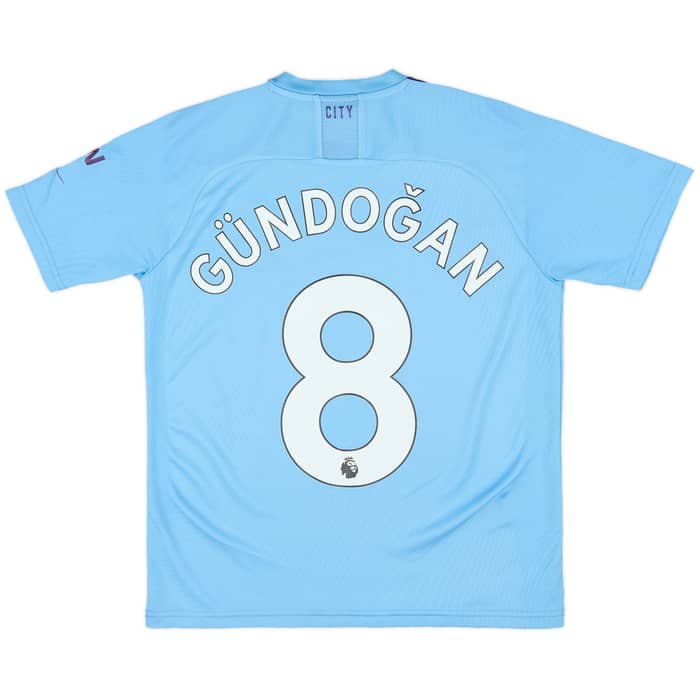 2019-20 Manchester City Home Shirt Gundogan #8 - 8/10 - (L.Boys)