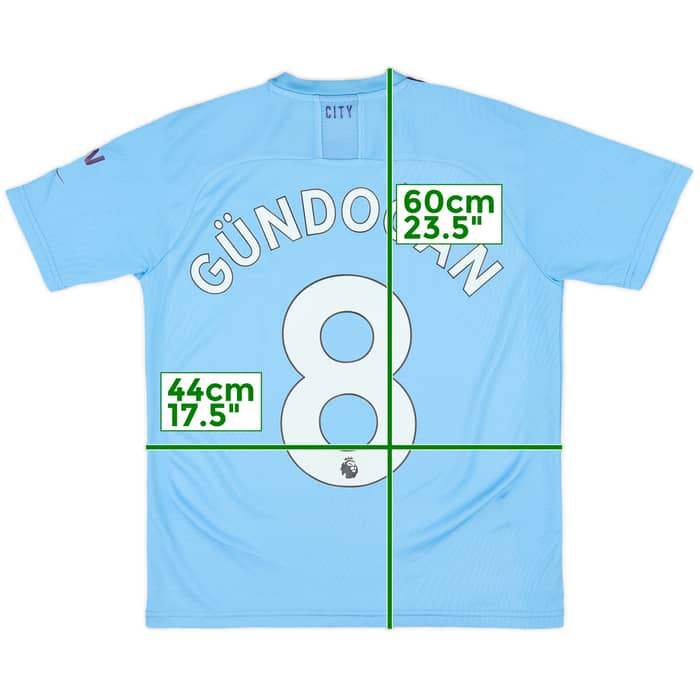 2019-20 Manchester City Home Shirt Gundogan #8 - 8/10 - (L.Boys)