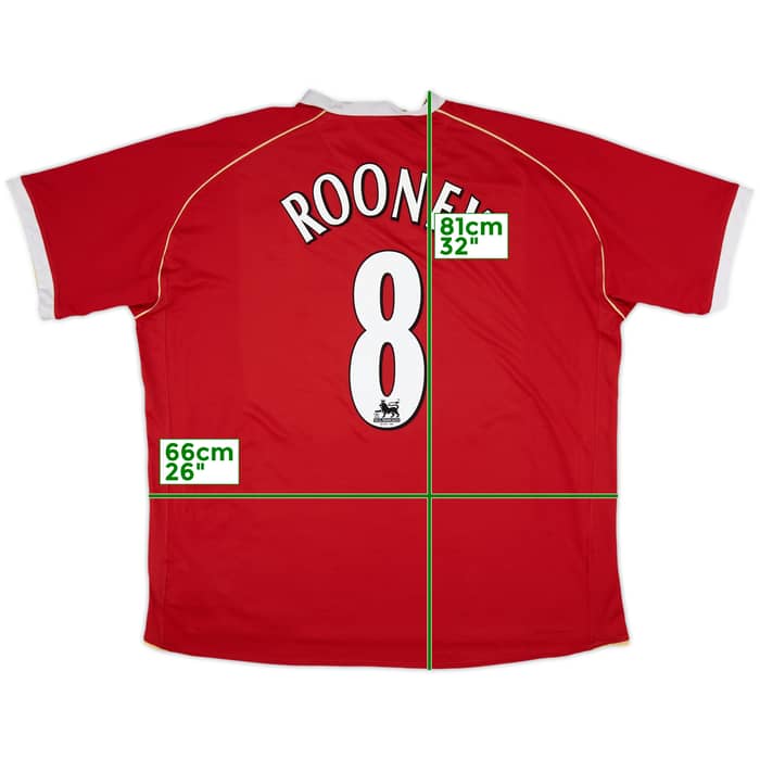2006-07 Manchester United Home Shirt Rooney #8 - 8/10 - (3XL)